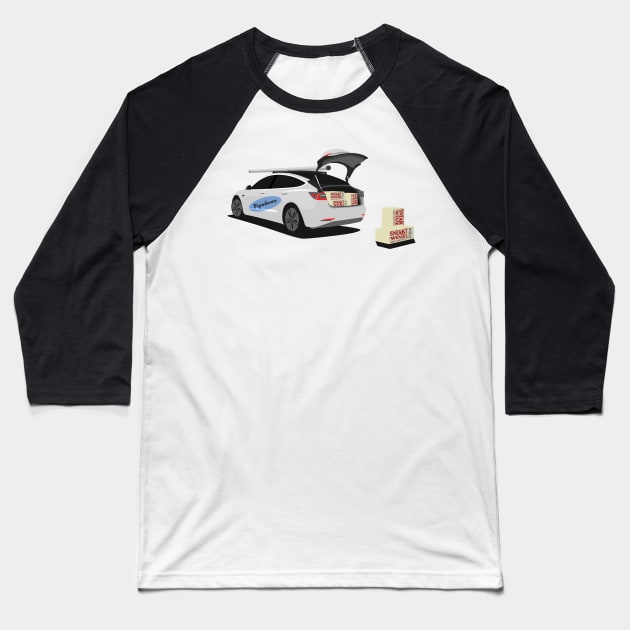 Tesla Baseball T-Shirt by TheArchitectsGarage